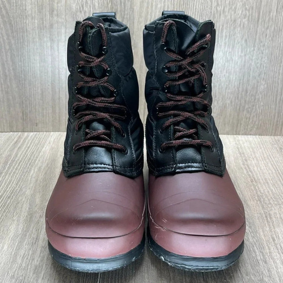 Hunter Boots Womens Size 6 Original Quilted Lace Up Short Rain Black Brown - Picture 2 of 11